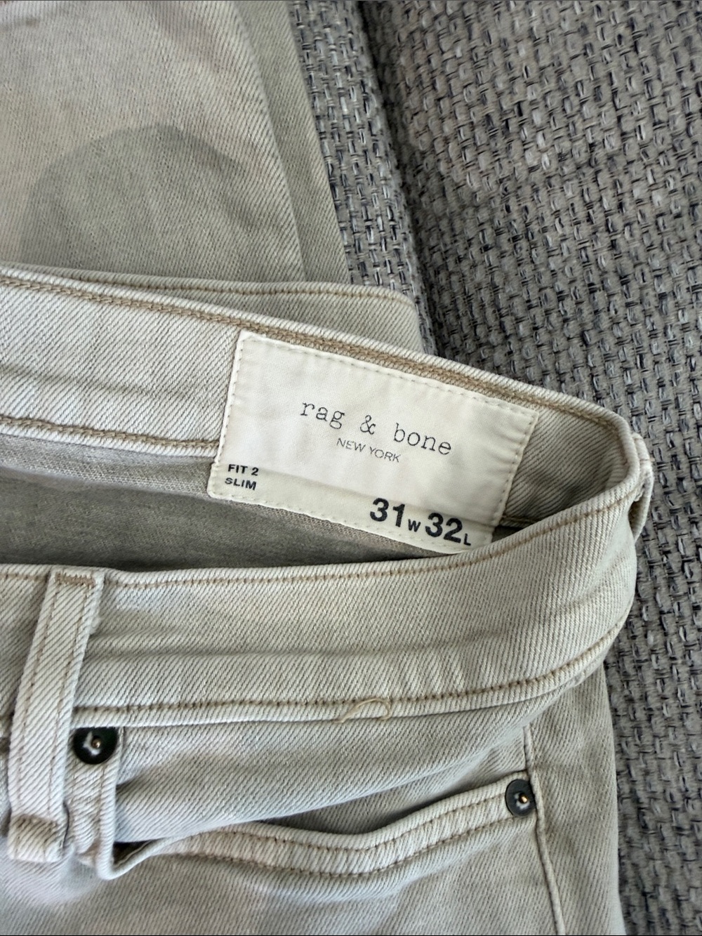 rag & bone Slim Fit Jeans in Light Taupe